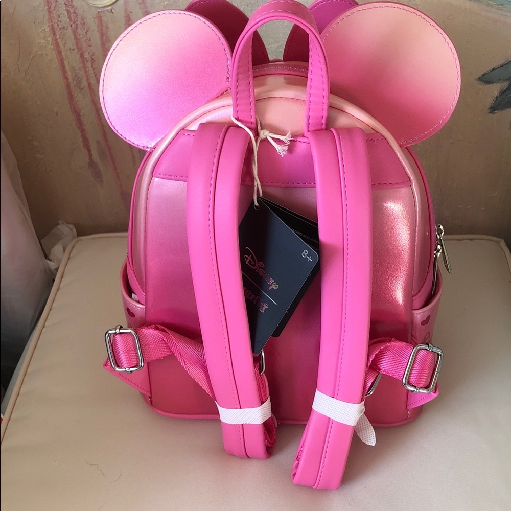 Loungegly Disney Minnie Mouse Pink Confetti mini Backpack Hard Tag New! - Picture 10 of 13